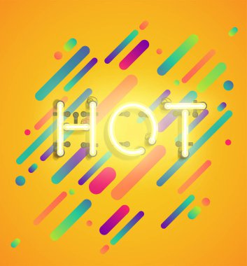 Renkli arka plan, vektör illustartion ile reklam için Neon kelime