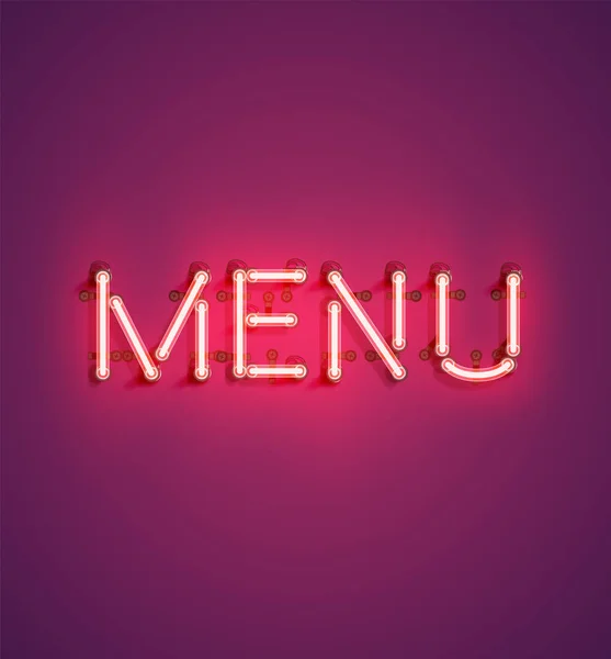Neon realistische woord voor reclame, vector illustratie — Stockvector