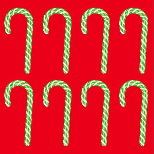 高詳細な緑色のキャンディ杖、ベクトルイラスト — ストックベクタ