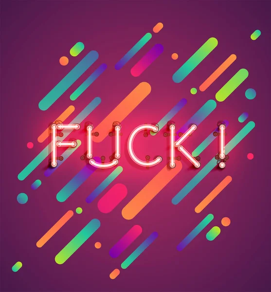 Neon Word voor reclame met kleurrijke achtergrond, Vector illustartion — Stockvector