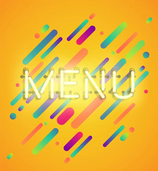 Neon-Wort für Werbung mit buntem Hintergrund, Vektorillustration — Stockvektor