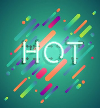 Renkli arka plan, vektör illustartion ile reklam için Neon kelime