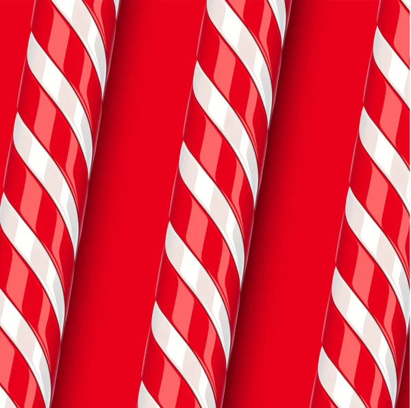 High detailed red candy cane, vector illustration — Stock Vector