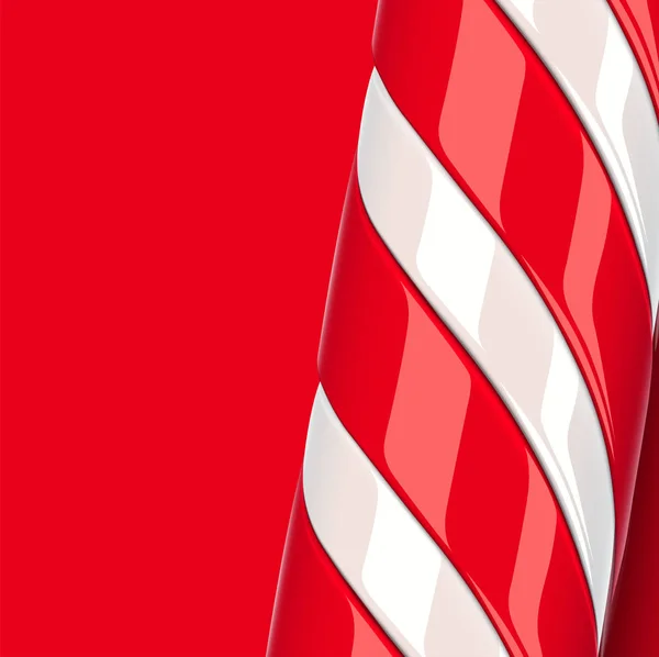 High detailed red candy cane, vector illustration — Stock Vector