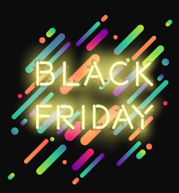 Renkli arka plan, vektör illustartion ile reklam için Neon kelime