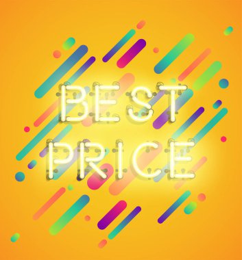 Renkli arka plan, vektör illustartion ile reklam için Neon kelime