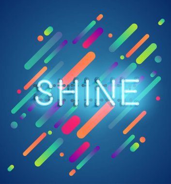 Renkli arka plan, vektör illustartion ile reklam için Neon kelime