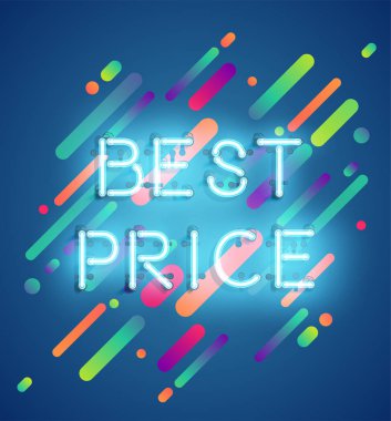 Renkli arka plan, vektör illustartion ile reklam için Neon kelime