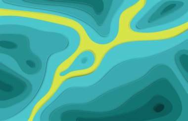 Kağıt adverti için gölgeler ile 3d kabartma renkli arka plan kesti