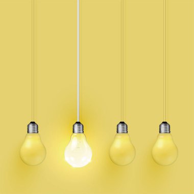 Yüksek detaylı gerçekçi ampul illüstrasyon, vektör