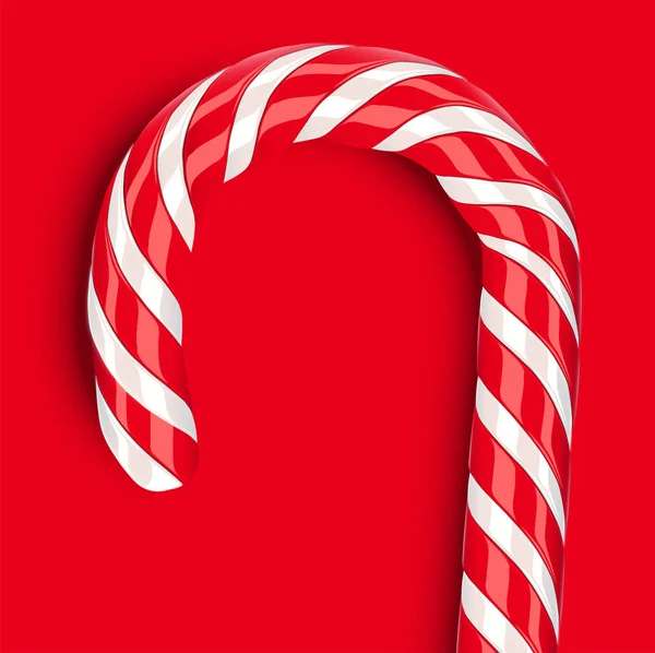 Hoge gedetailleerde rode riet van het suikergoed, vector illustratie — Stockvector