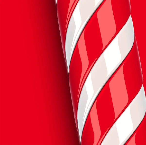 Caña de caramelo rojo detallada alta, ilustración del vector — Vector de stock