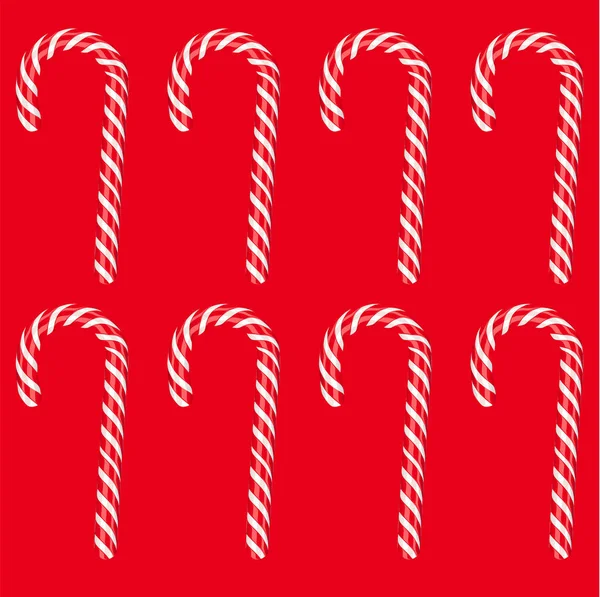 高詳細な赤いキャンディ杖、ベクトルイラスト — ストックベクタ