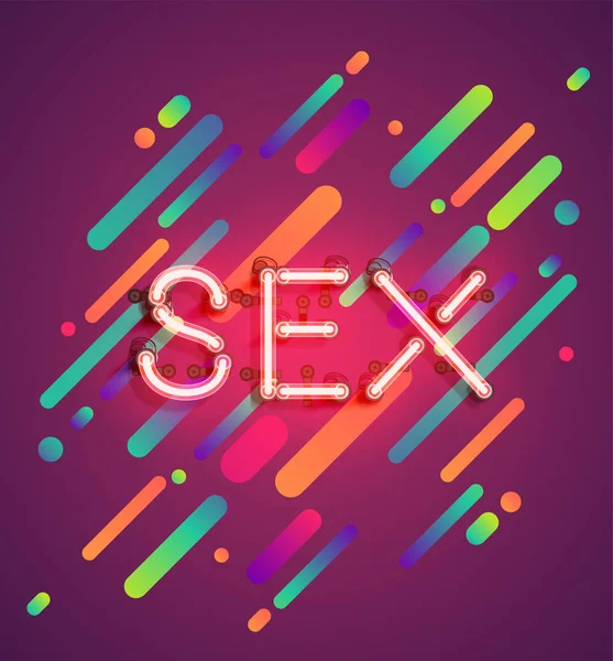 Neon-Wort für Werbung mit buntem Hintergrund, Vektorillustration — Stockvektor