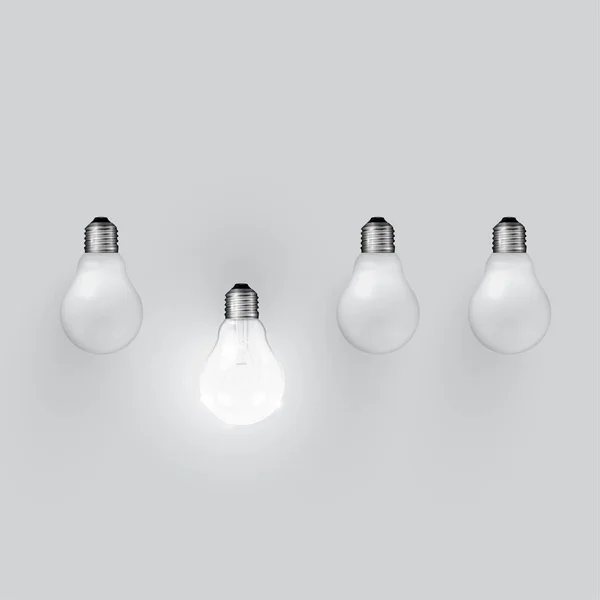 High detailed realistic light bulb illustration, vector — Stock Vector
