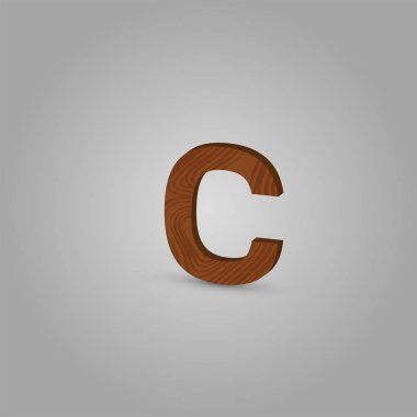 Bir dize, vektör illüstrasyon gerçekçi ahşap karakter