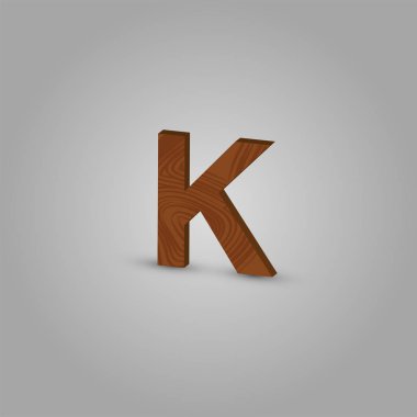 Bir dize, vektör illüstrasyon gerçekçi ahşap karakter