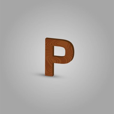 Bir dize, vektör illüstrasyon gerçekçi ahşap karakter