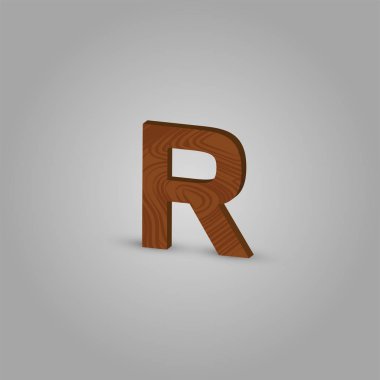 Bir dize, vektör illüstrasyon gerçekçi ahşap karakter