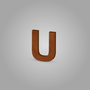 Bir dize, vektör illüstrasyon gerçekçi ahşap karakter