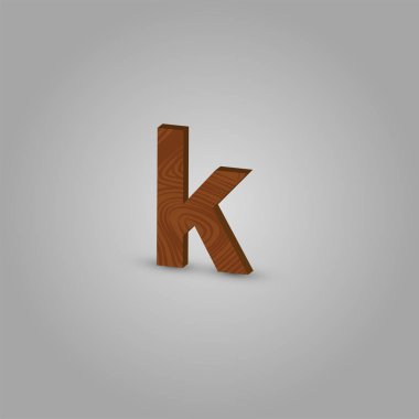 Bir dize, vektör illüstrasyon gerçekçi ahşap karakter