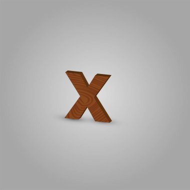 Bir dize, vektör illüstrasyon gerçekçi ahşap karakter