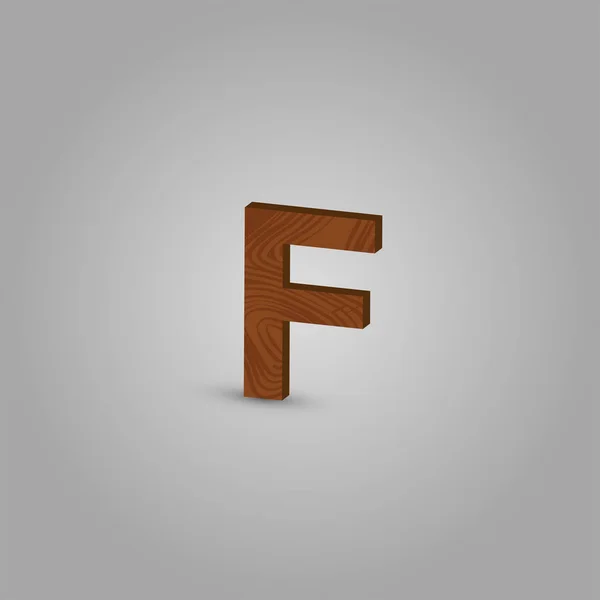 Ρεαλιστικός χαρακτήρας ξύλου από ένα σύνολο γραμματοσειρών, απεικόνιση διανυσματικών φορέων — Διανυσματικό Αρχείο