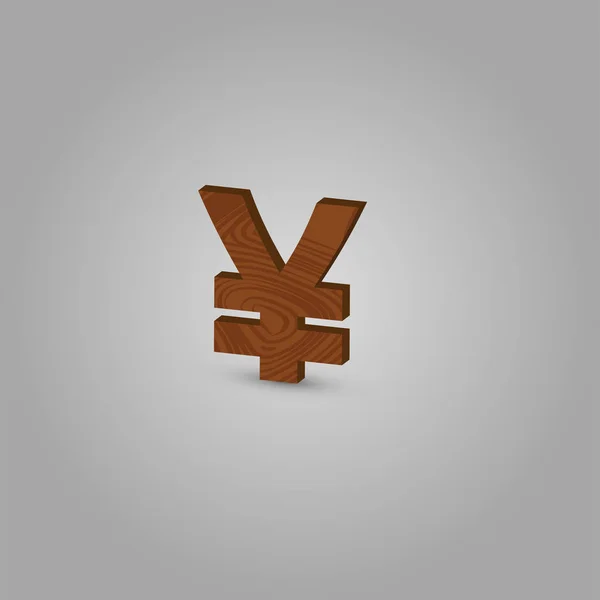 Рисовый деревянный персонаж из шрифта, векторная иллюстрация — стоковый вектор