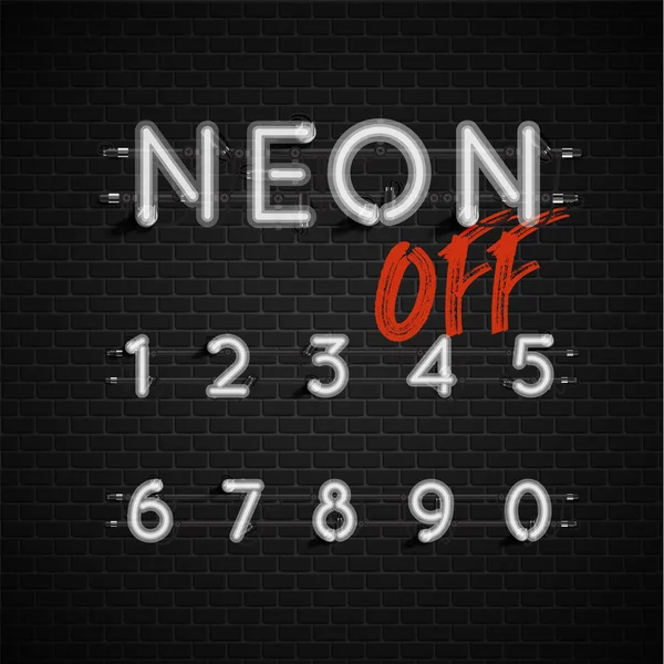 Hög detaljerad Neon Font set, vektor illustration — Stock vektor