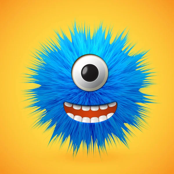 Magas-részletes 3D szőr smiley hangulatjel, vektor illusztráció — Stock Vector