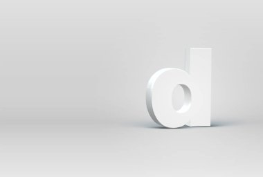 Yüksek detaylı 3d yazı tipi karakteri, vektör çizimi