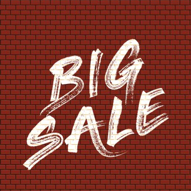 'Big Sale 'boyama vektör illustrustration ile yüksek detaylı tuğla duvar