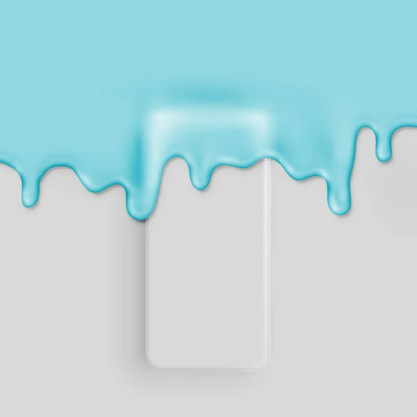 Υψηλή λεπτομερής 3D Ματ smatphone καλύπτεται με μπογιά, απεικόνιση διάνυσμα — Διανυσματικό Αρχείο