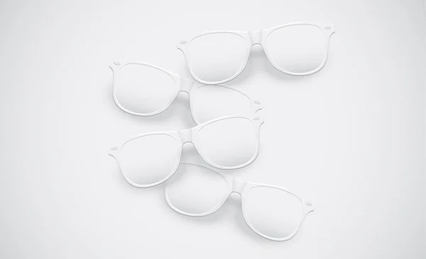 Vita matta solglasögon för annons, vektor illustration — Stock vektor