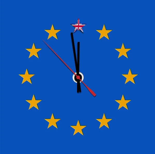 Ілюстрація з годинником для Brexit-Великобританія залишаючи E — стоковий вектор
