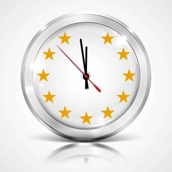 Illustration with clock for BREXIT - Great Britain leaving the E — Stock Vector