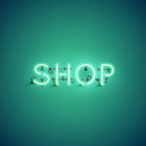 Leuchtschrift "shop", Vektorillustration — Stockvektor