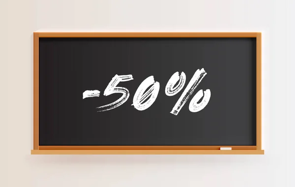 Quadro negro detalhado com título '-50%', ilustração vetorial —  Vetores de Stock