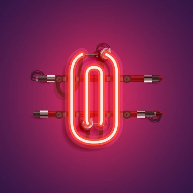 Teller ve konsol ile gerçekçi neon karakter, vektör illustra