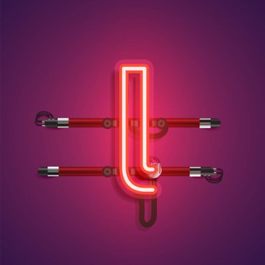 Teller ve konsol ile gerçekçi neon karakter, vektör illustra