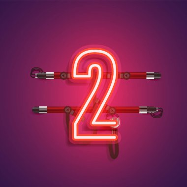 Teller ve konsol ile gerçekçi neon karakter, vektör illustra