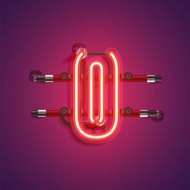 Teller ve konsol ile gerçekçi neon karakter, vektör illustra