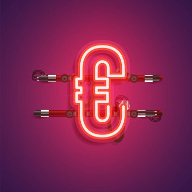 Teller ve konsol ile gerçekçi neon karakter, vektör illustra