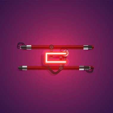 Teller ve konsol ile gerçekçi neon karakter, vektör illustra