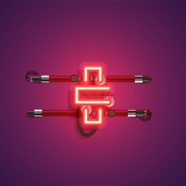 Teller ve konsol ile gerçekçi neon karakter, vektör illustra