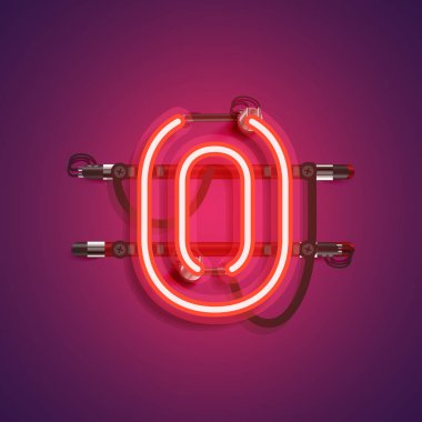 Teller ve konsol ile gerçekçi neon karakter, vektör illustra