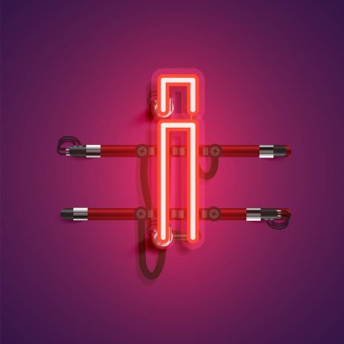 Teller ve konsol ile gerçekçi neon karakter, vektör illustra