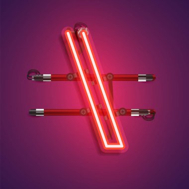 Teller ve konsol ile gerçekçi neon karakter, vektör illustra