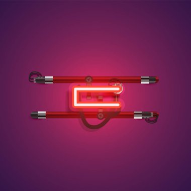 Teller ve konsol ile gerçekçi neon karakter, vektör illustra