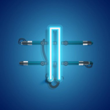 Teller ve konsol ile gerçekçi neon karakter, vektör illustra